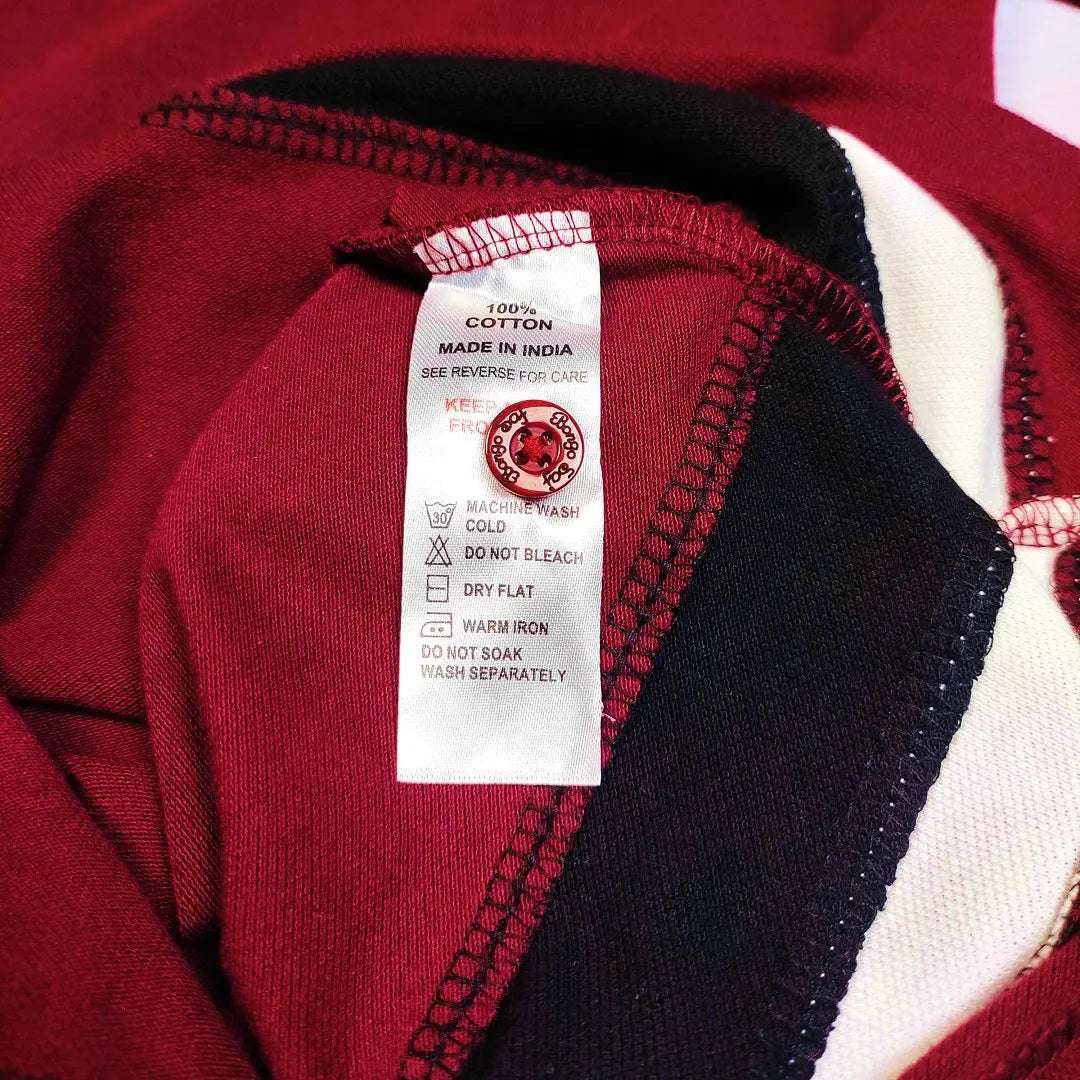 Men premium T Shirt Maroon white with black stripe Airtex