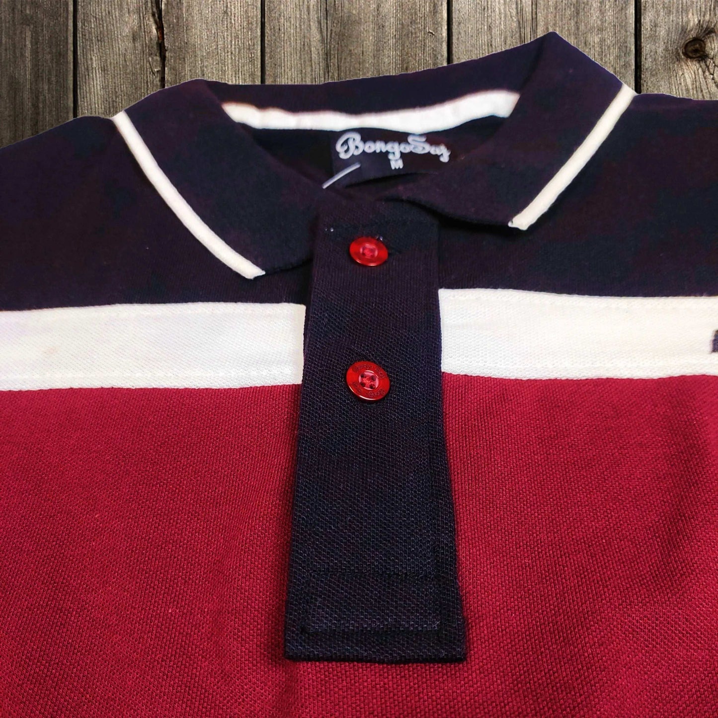 Men premium T Shirt Maroon white with black stripe Airtex