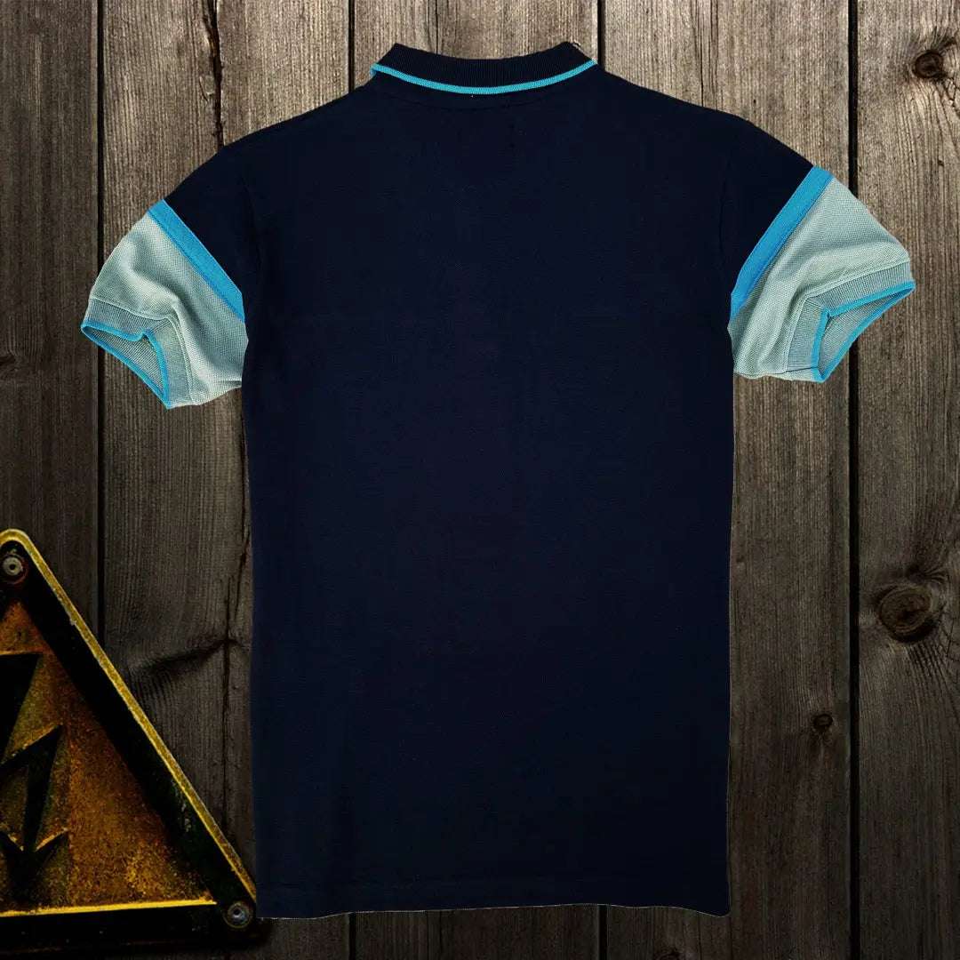 Men premium T Shirt Navy Blue and Moss Green Airtex