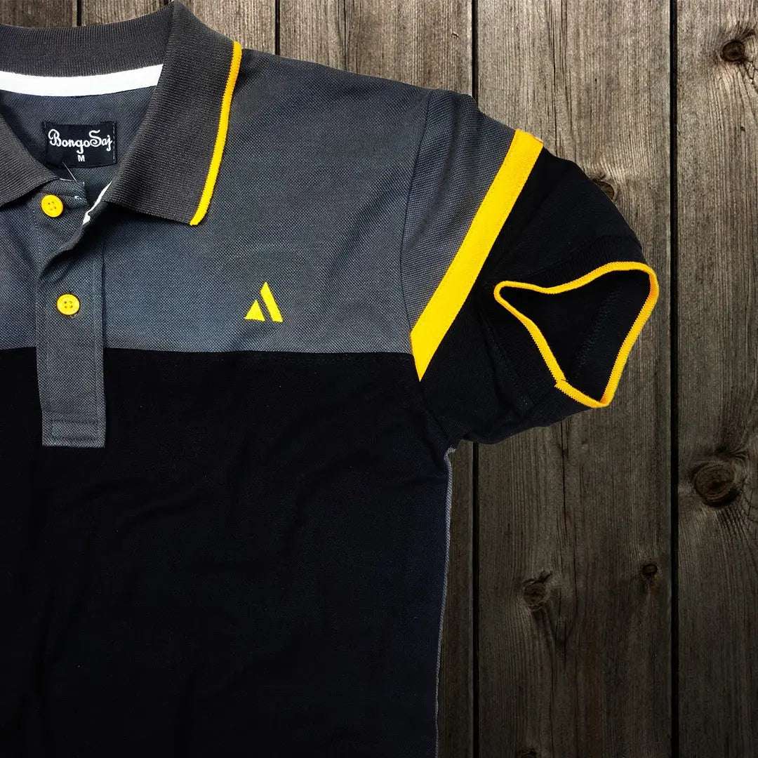 Men premium T Shirt Steel Grey and Black Airtex