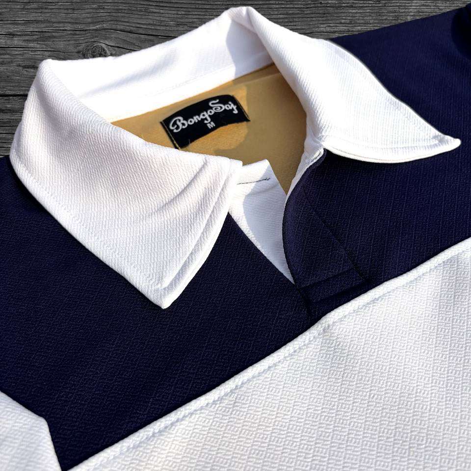 Full sleeve Collar Lycra Navy Blue, Heather Cinnamon and White Airtex