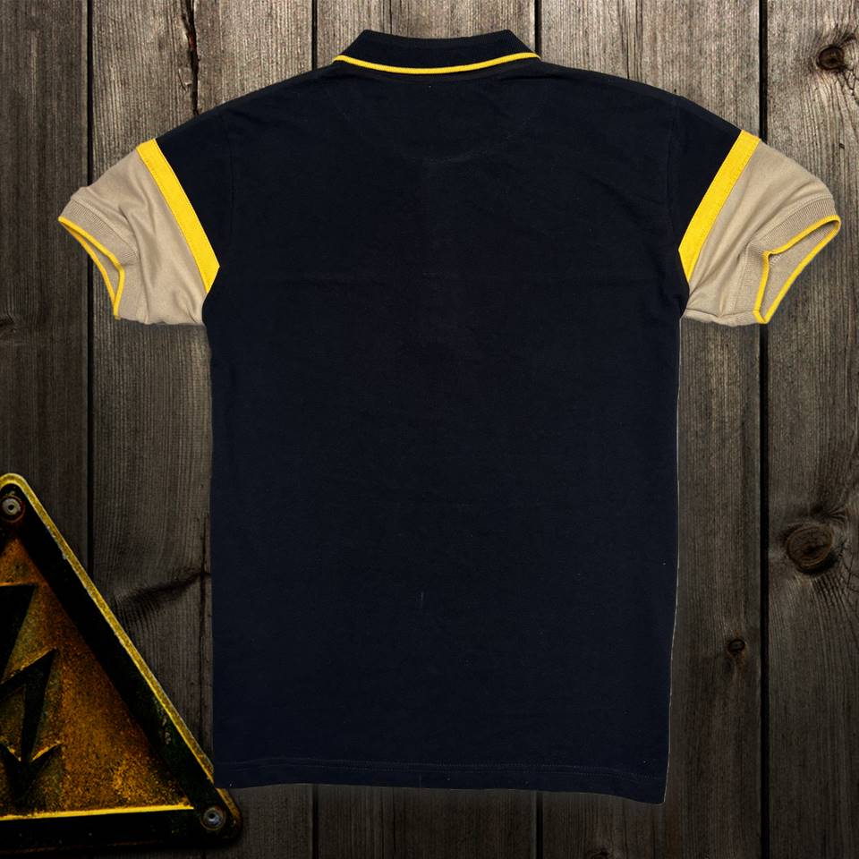 Men premium T Shirt Black and Ginger Colour Airtex