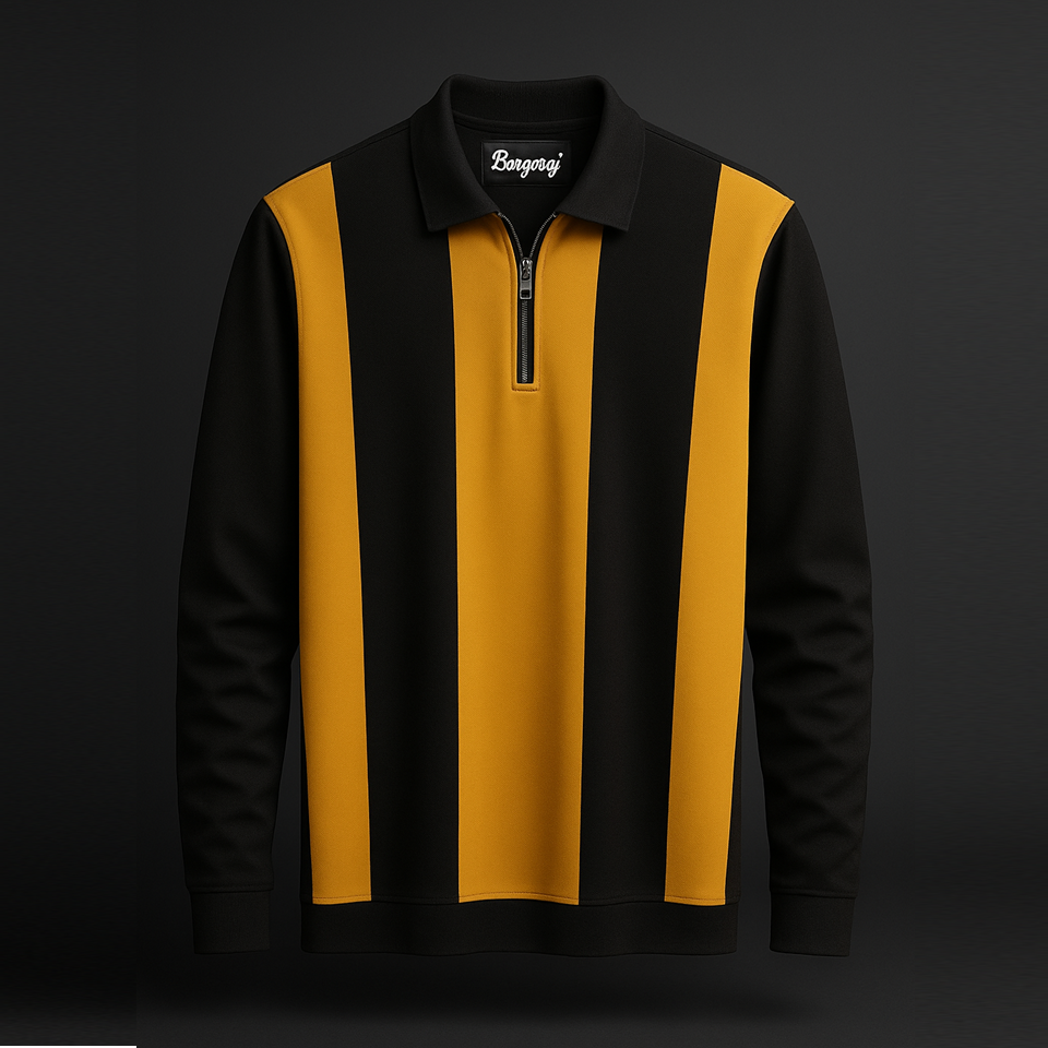 Full sleeve Collar Lycra Heather Cinnamon, White and Navy Blue