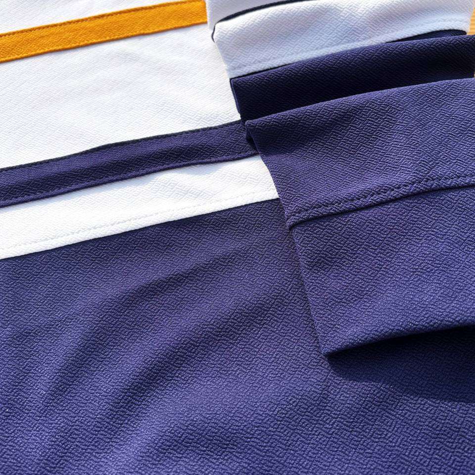 Full sleeve T-Shirt Yellow White and navy 2-Stripes Airtex