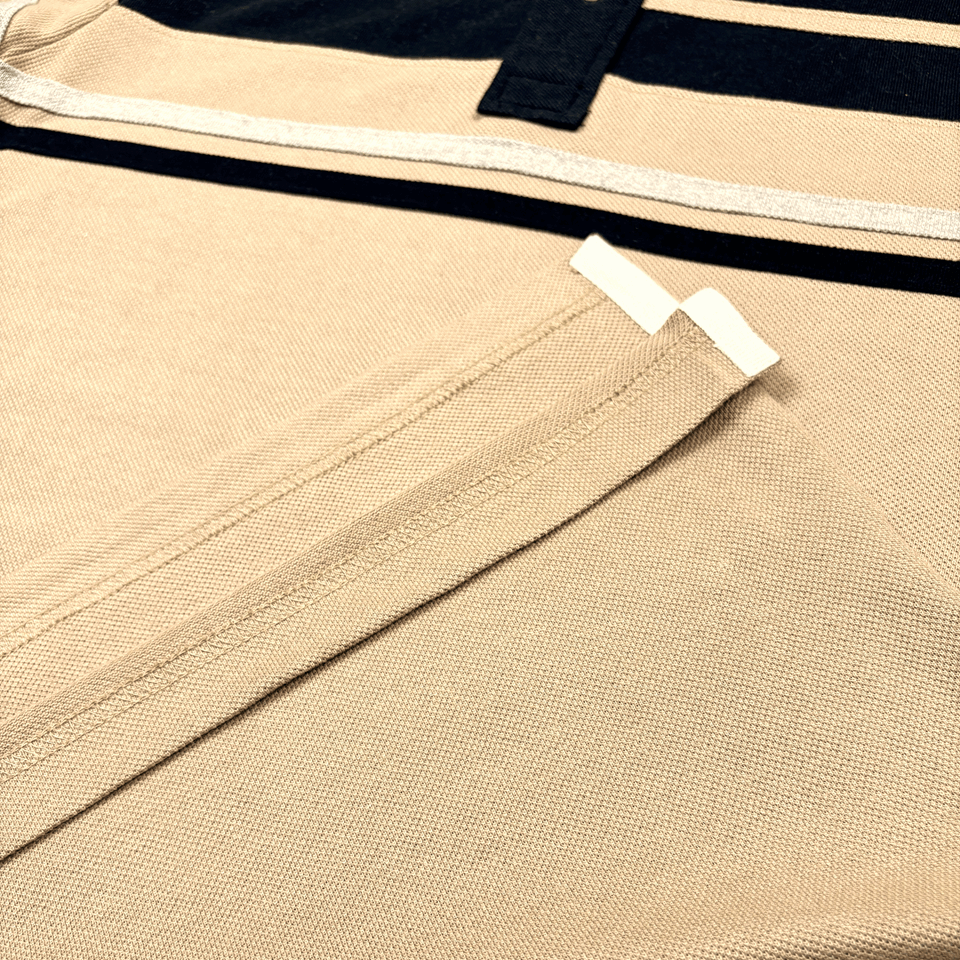 Ginger with Black stripe Polo T-Shirt Airtex