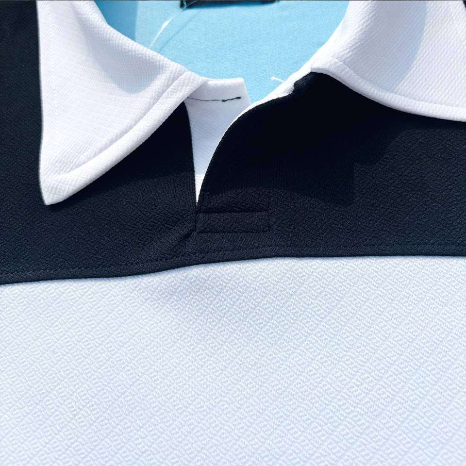 Full sleeve Collar Lycra T Shirt Sky Blue with White new Airtex