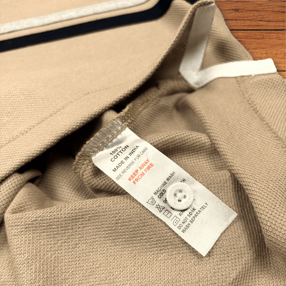 Ginger with Black stripe Polo T-Shirt Airtex