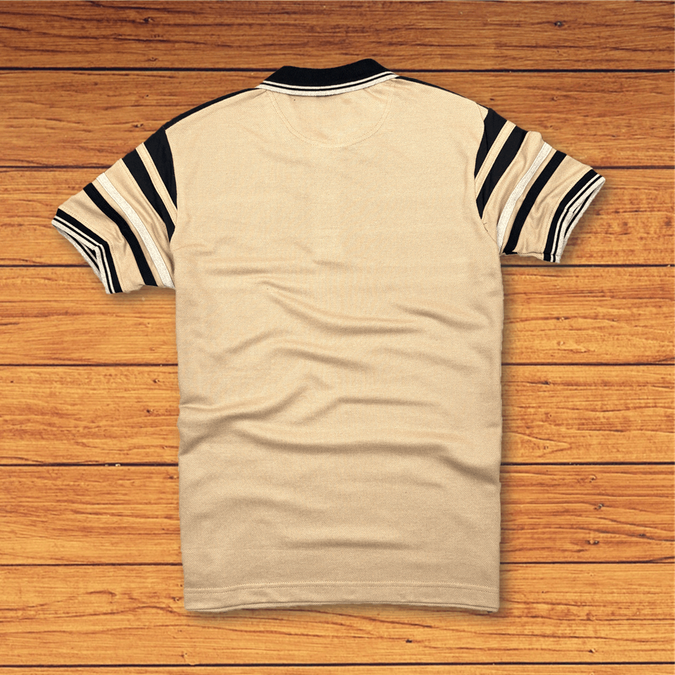 Ginger with Black stripe Polo T-Shirt Airtex