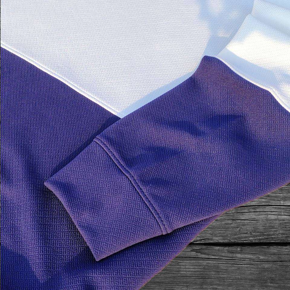 Full sleeve Collar Lycra T Shirt Navy Blue with White Airtex