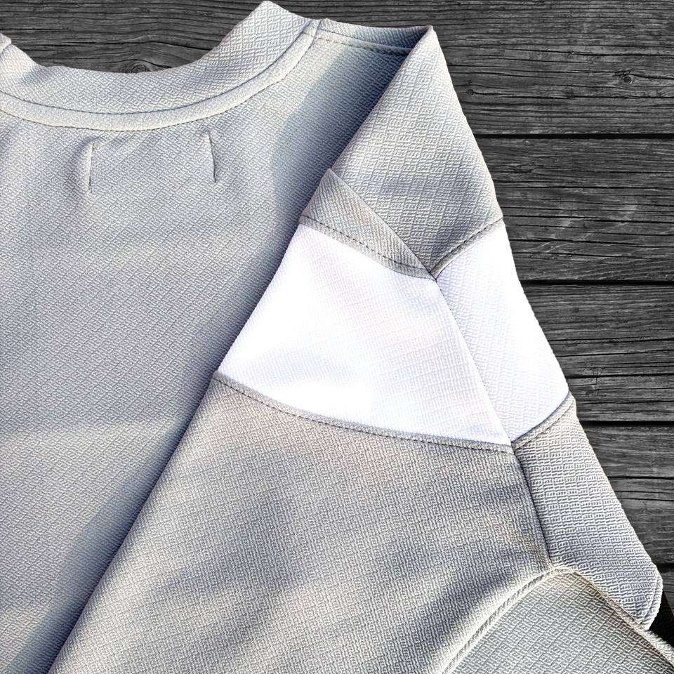 Full sleeve Collar Lycra T Shirt Grey Black White Airtex