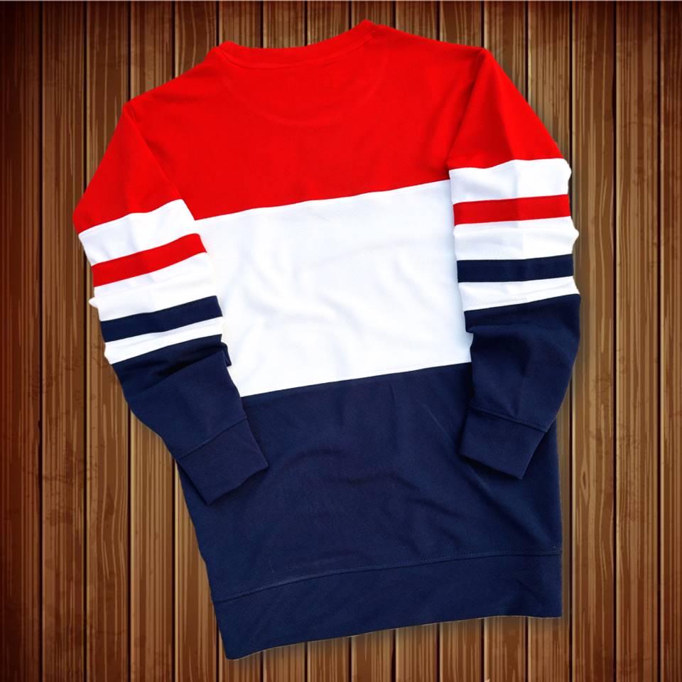 Full sleeve Lycra Red, White and Navy Blue with two stripes Airtex