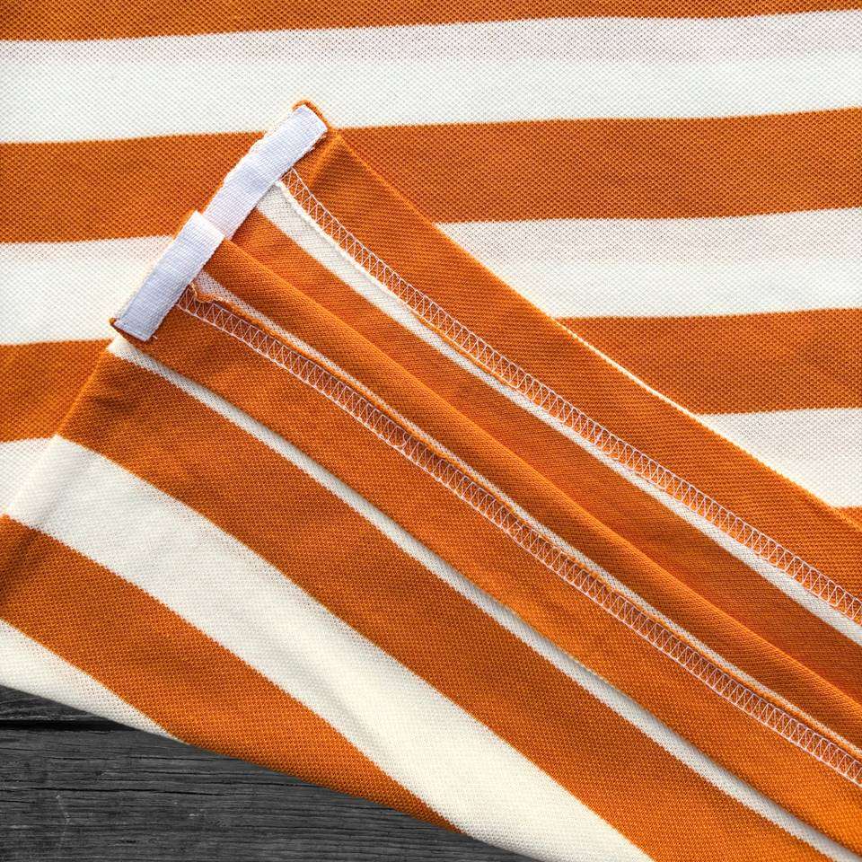 Men Full Sleeve T Shirt Black white with Orange Airtex