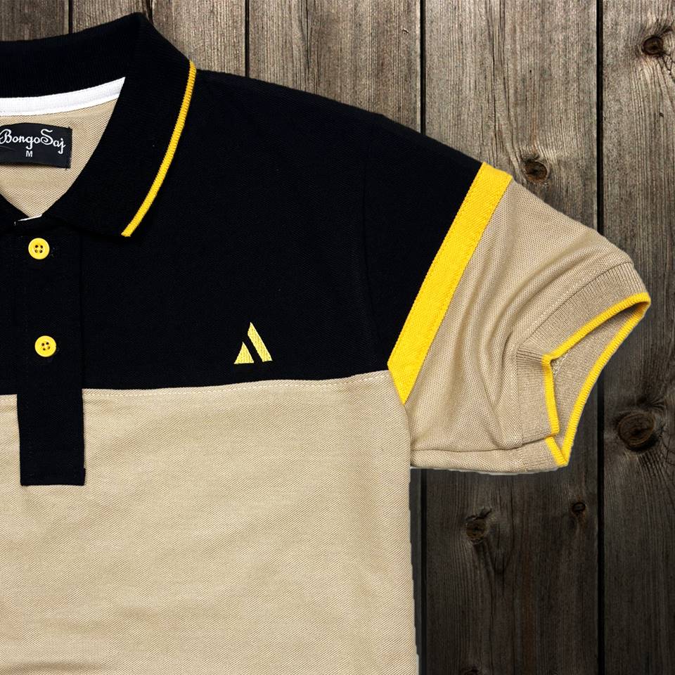 Men premium T Shirt Black and Ginger Colour Airtex