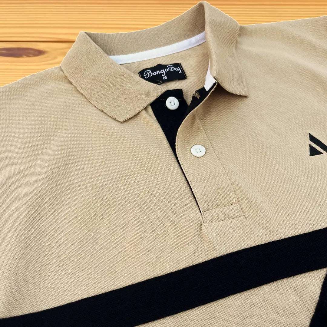 Stylish Men T Shirt Ginger color With Black Premium New Airtex