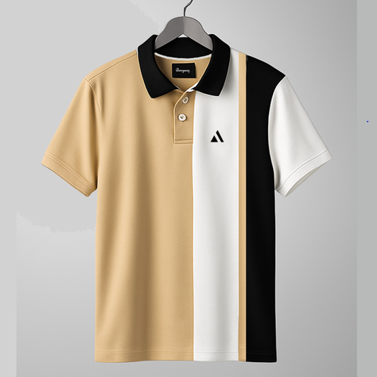 Mens Premium T-Shirt Ginger, Black with White vertical stripe