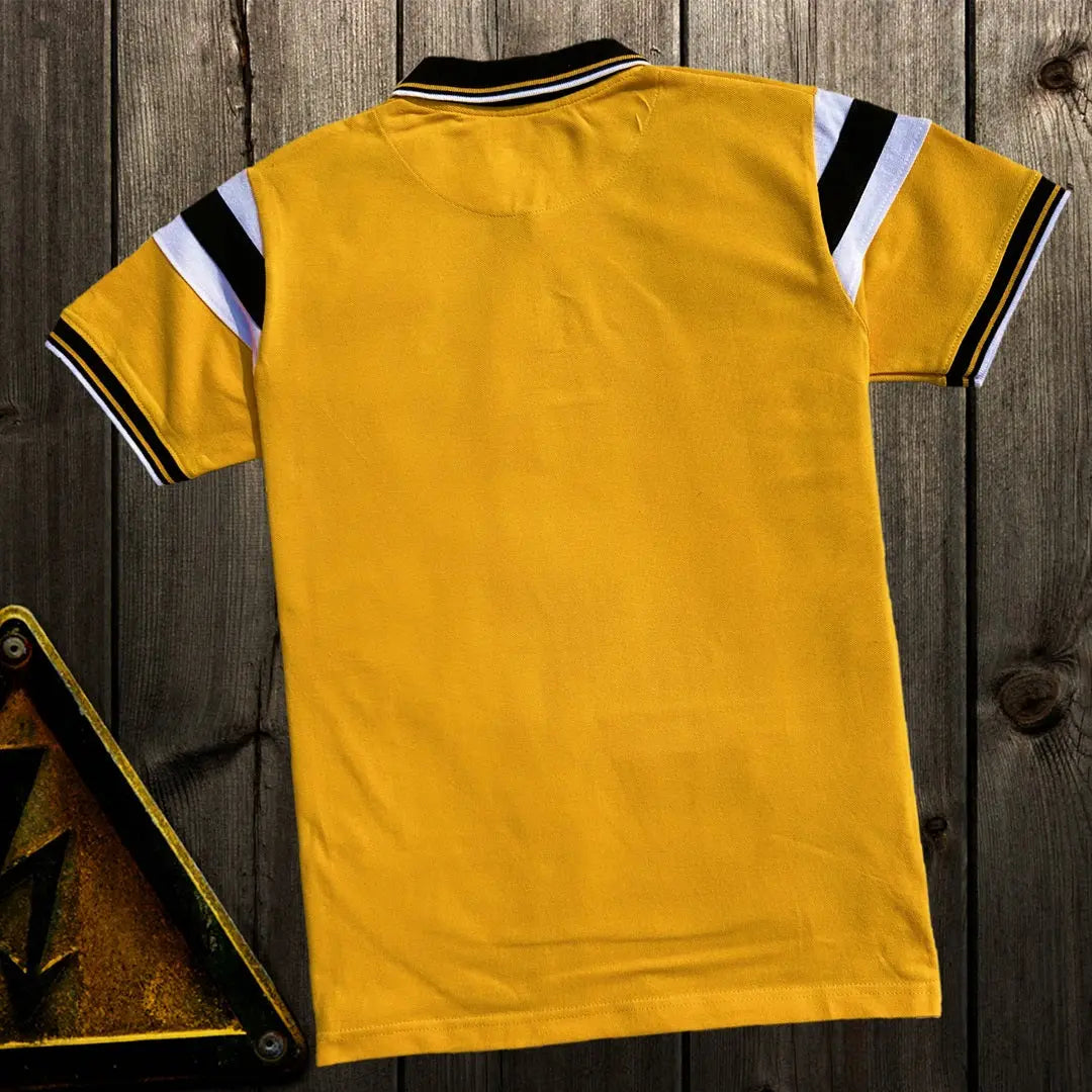 Men Premium T Shirt Mustard Yellow, with Cut Sew Sleeves Airtex