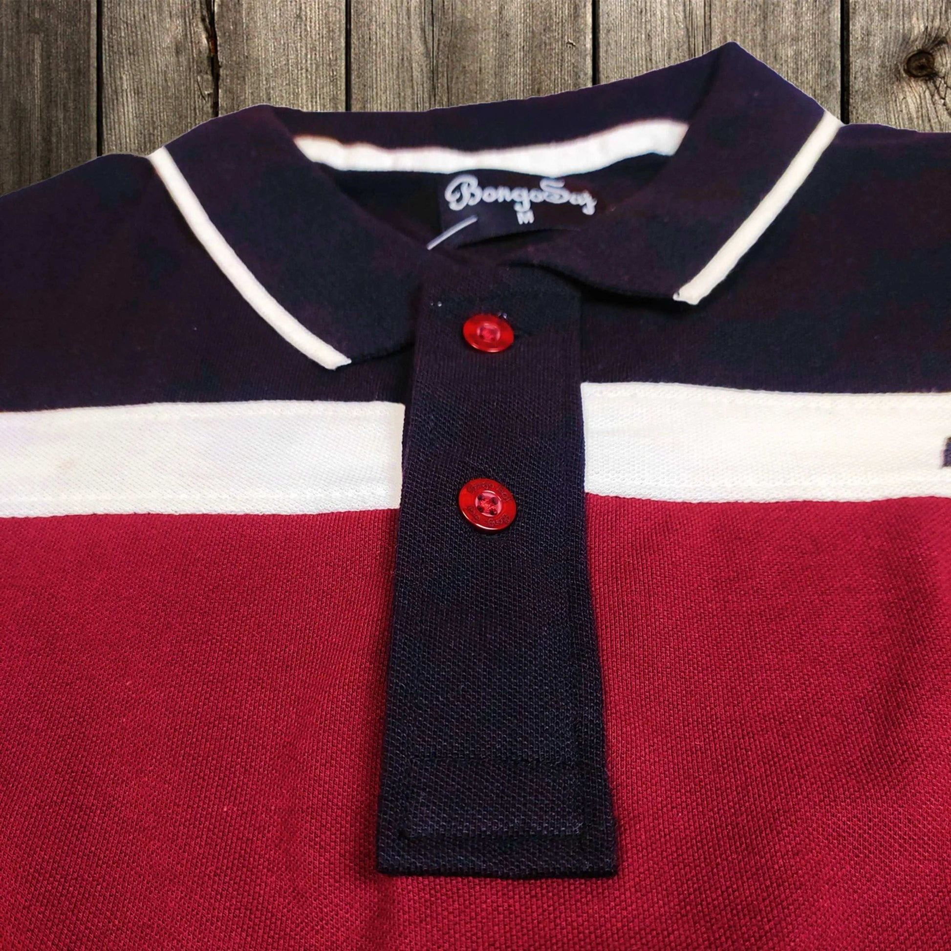 Men premium T Shirt Maroon white with black stripe Airtex