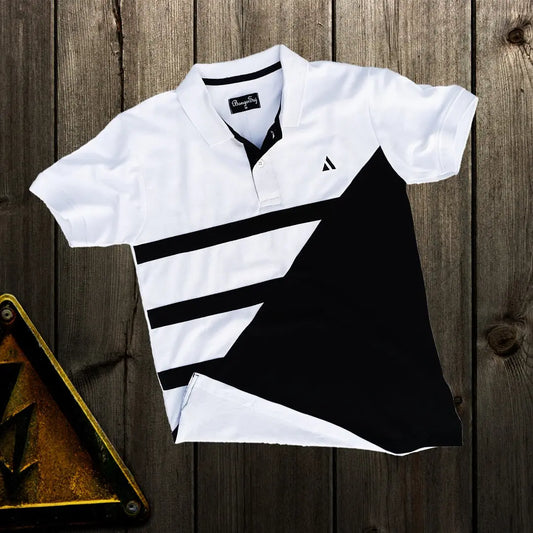 Men premium T Shirt White & Black Premium New Airtex