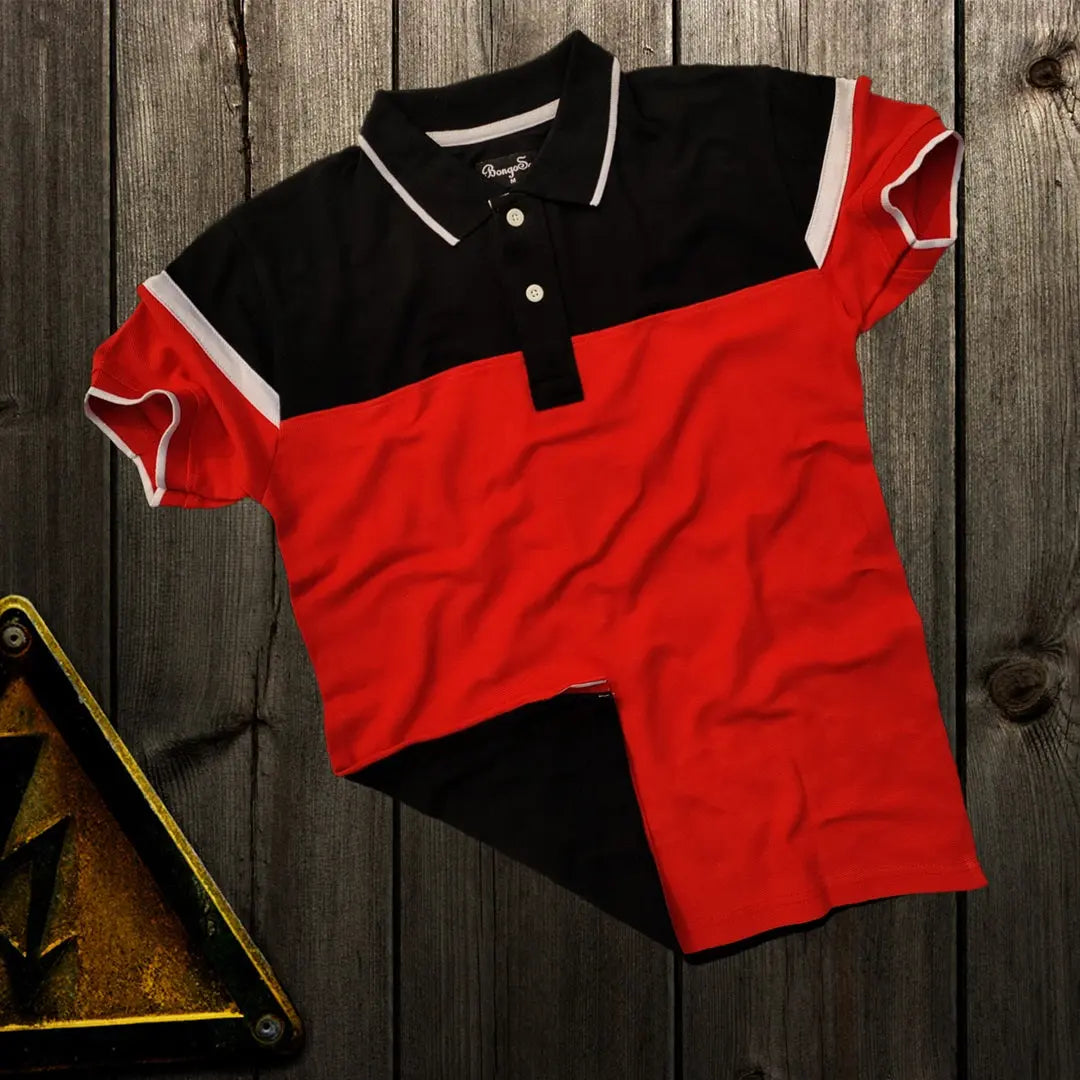 Men premium T Shirt black and Red Airtex