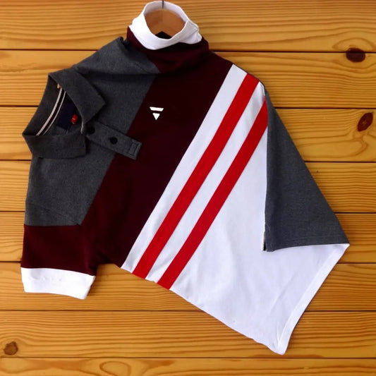 Men stylish T Shirt Dark Grey, White, Maroon with Red  stripe Airtex