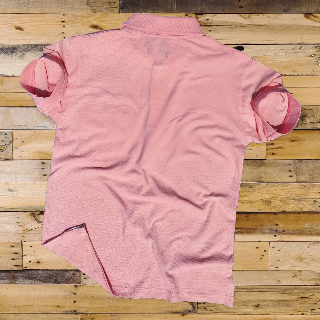 Men stylish T-Shirt Rose Pink color plain, with Pocket Airtex