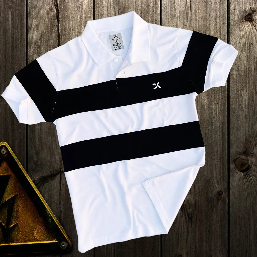 Men stylish T Shirt White with Black new Airtex