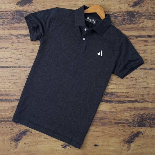 Men stylish dark melange  plain T-Shirt