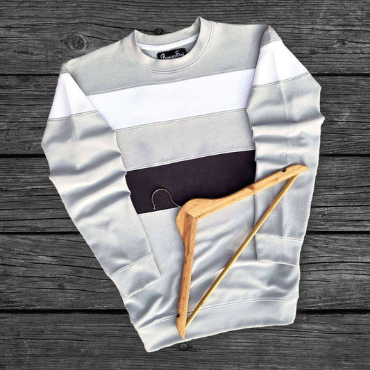 Full sleeve Collar Lycra T Shirt Grey Black White Airtex