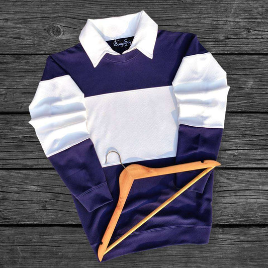 Full sleeve Collar Lycra T Shirt Navy Blue with White Airtex