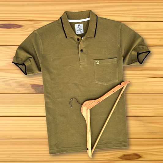 Olive Green Polo T-Shirt with Pocket
