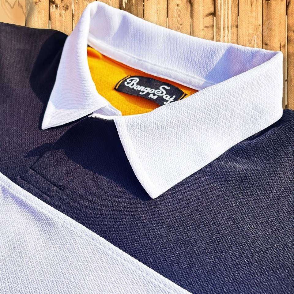 Full sleeve Collar Lycra Black, White and Golden Yellow Airtex