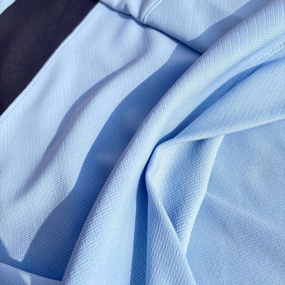 Men stylish Lycra T Shirt, Sky Blue, with Black and White Airtex