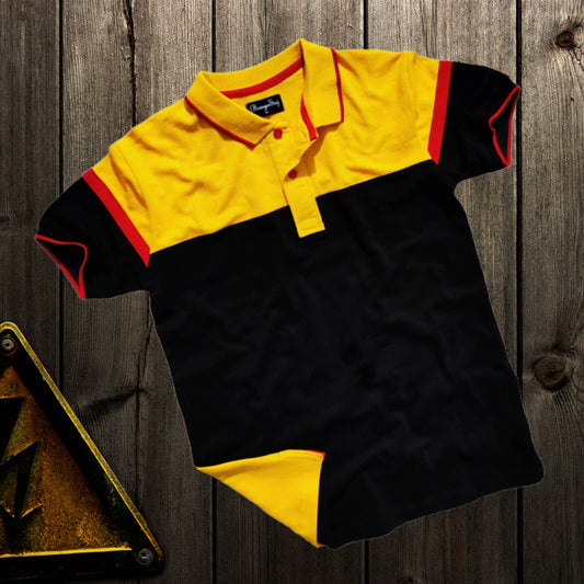 Men Premium T Shirt Black and Yellow