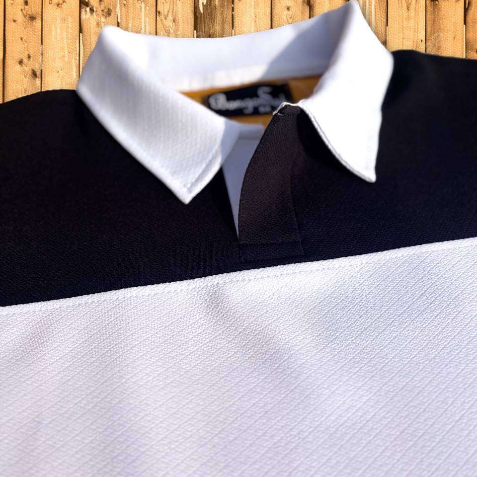 Full sleeve Collar Lycra Black, White and Golden Yellow Airtex