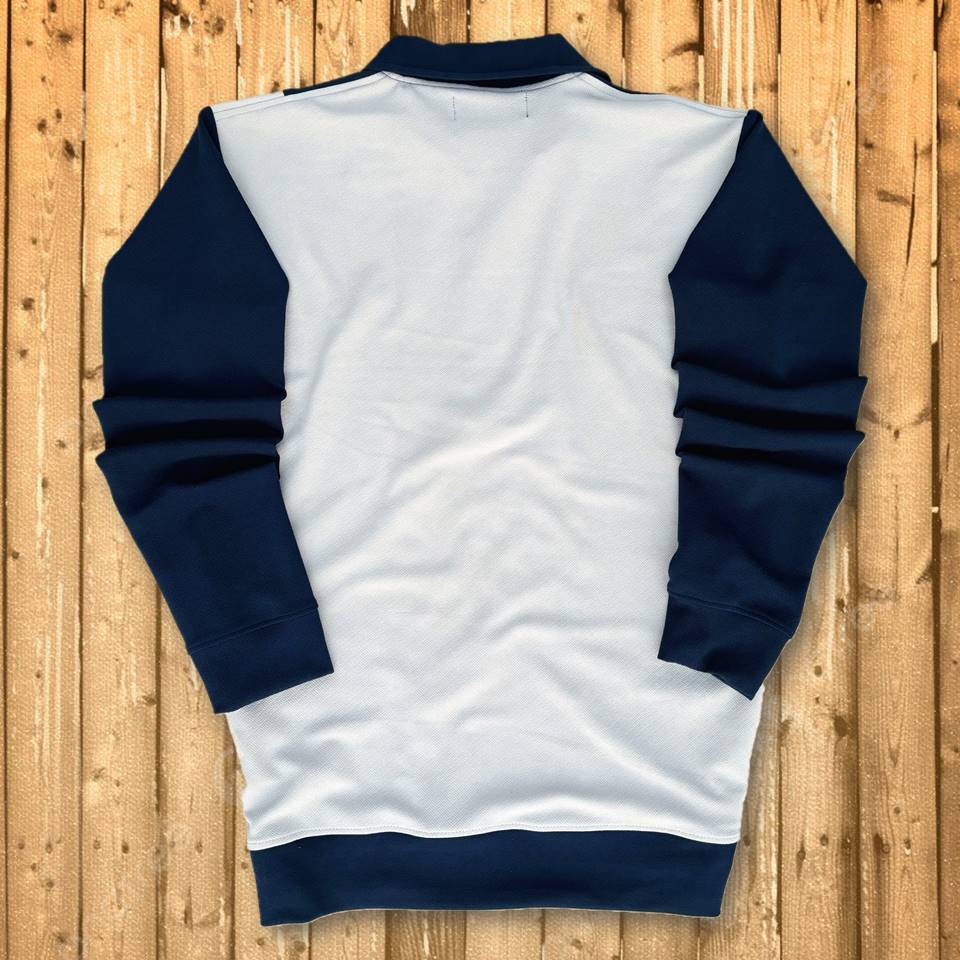 Full Sleeves Zip T-Shirt Navy Vertical Stripe