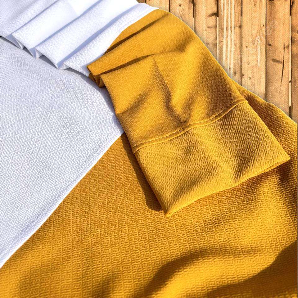Full sleeve Collar Lycra Black, White and Golden Yellow Airtex