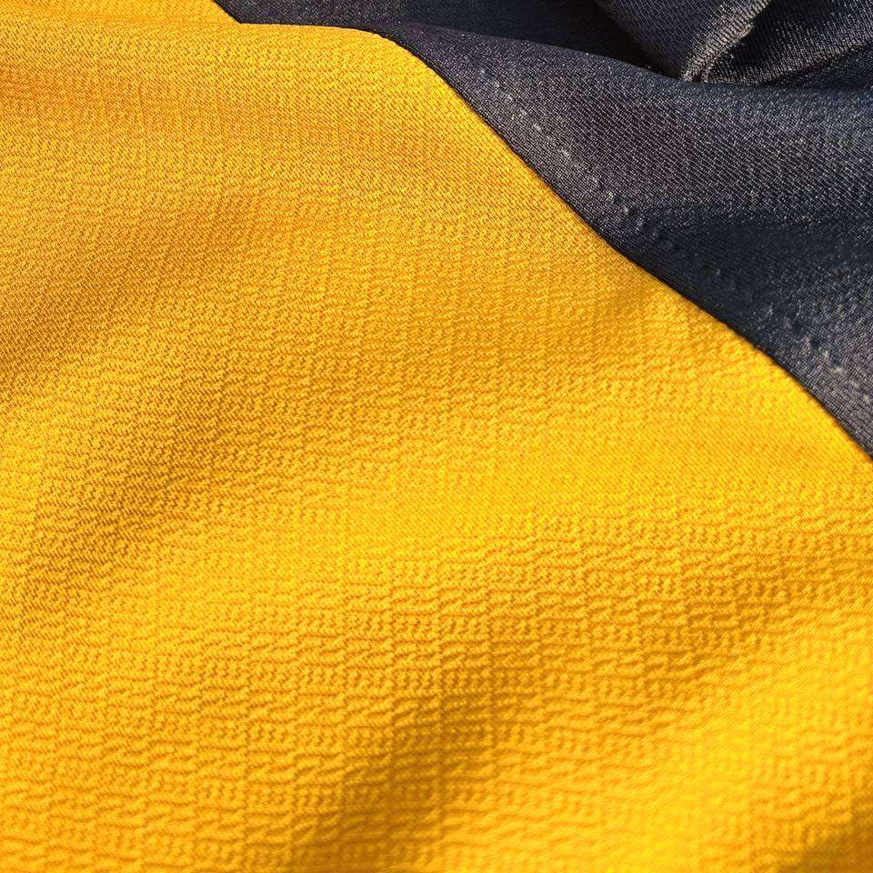 Full Sleeves Zip T-Shirt Golden Yellow Vertical Stripe Airtex