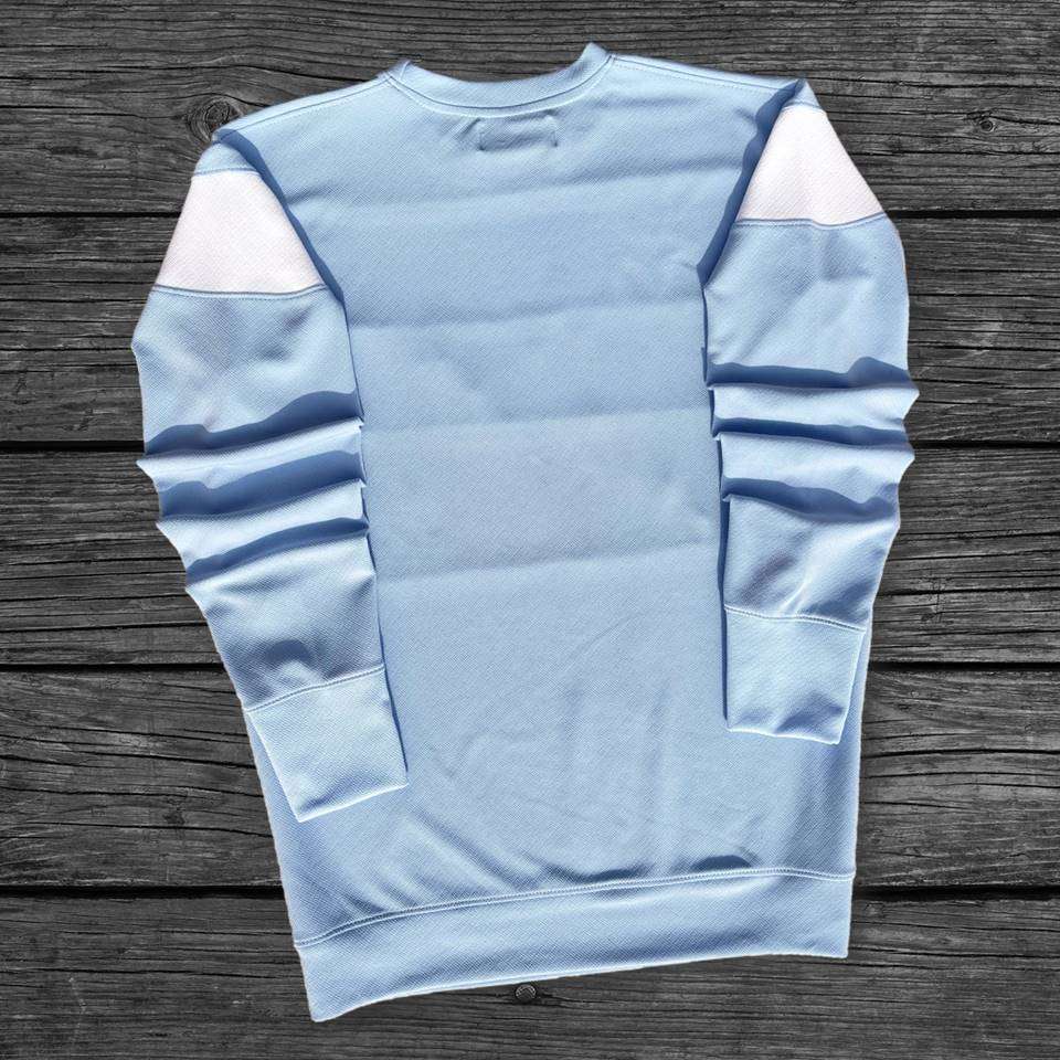 Men stylish Lycra T Shirt, Sky Blue, with Black and White Airtex