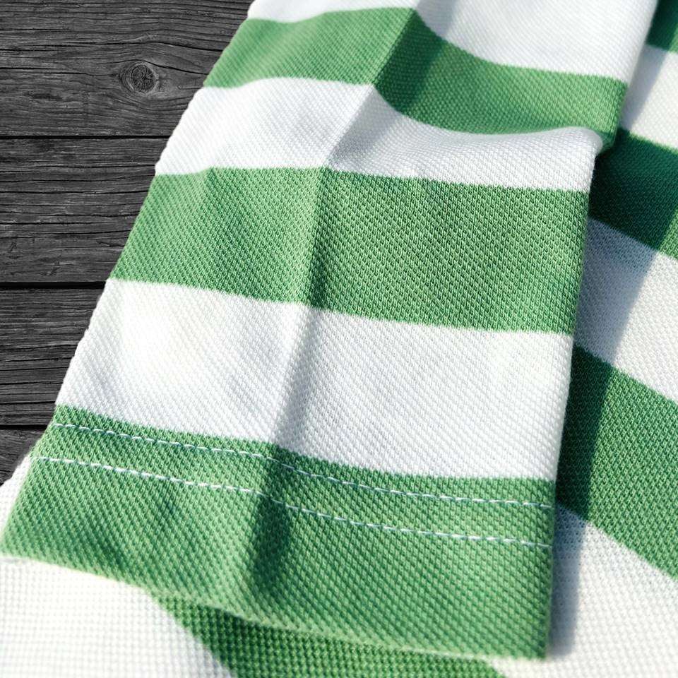 Men Full Sleeve T Shirt Black white with Parakeet Green Airtex