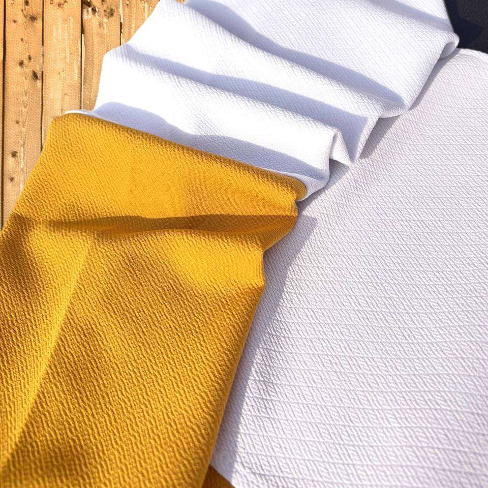 Full sleeve Collar Lycra Black, White and Golden Yellow Airtex