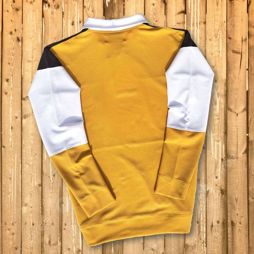 Full sleeve Collar Lycra Black, White and Golden Yellow Airtex