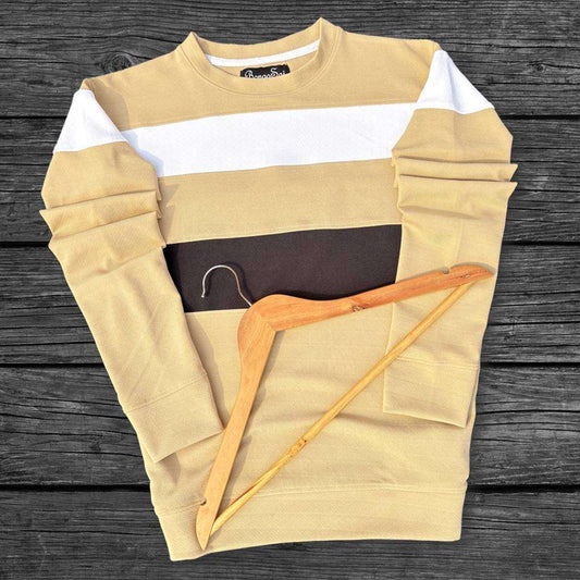 Full sleeve Round Neck Lycra T Shirt Desert Sand, white black Airtex