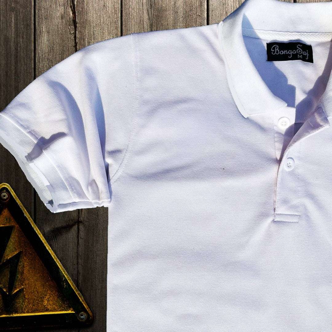 Men stylish T-Shirt White color plain Airtex